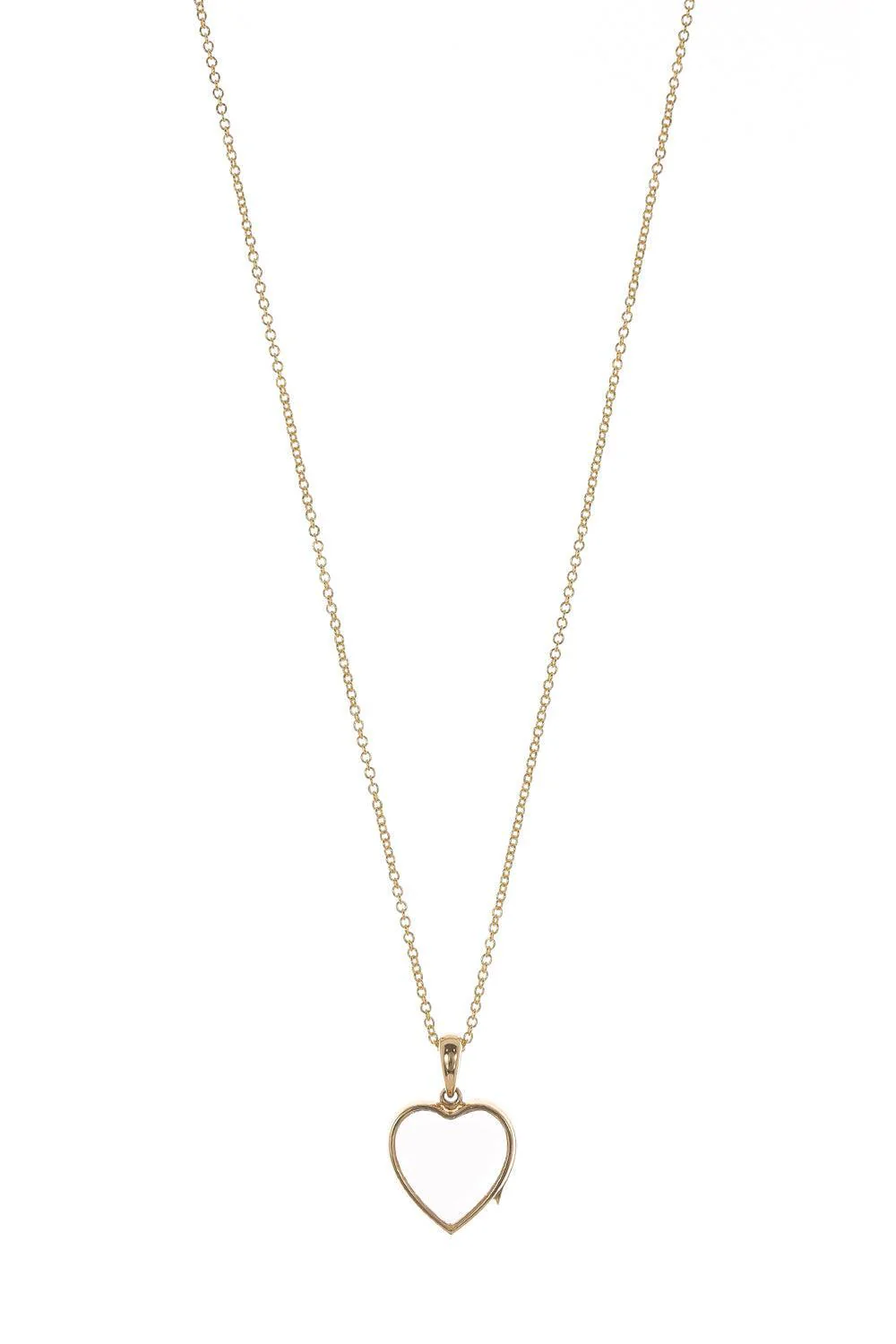 Midi Heart Super Fine Rolo Pendant Necklace