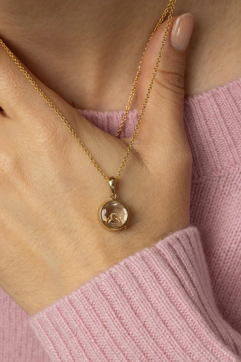 Mini Round Locket Pendant Necklace - Image 2