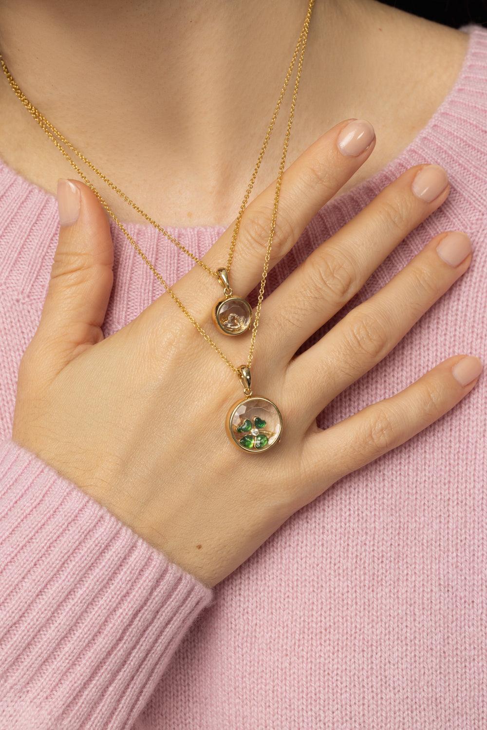 Mini Round Locket Pendant Necklace - Image 3