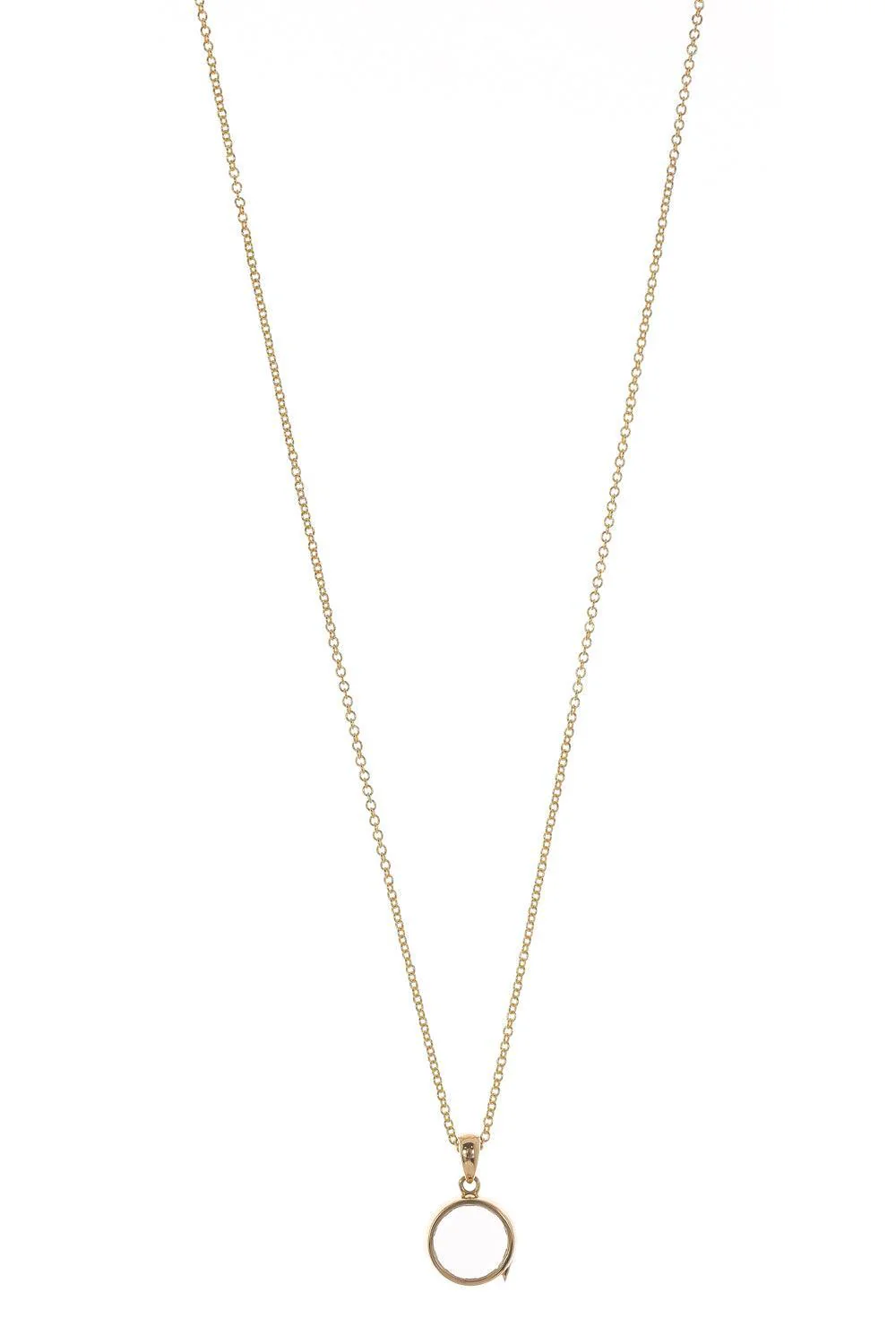 Mini Round Super Fine Rolo Locket Necklace