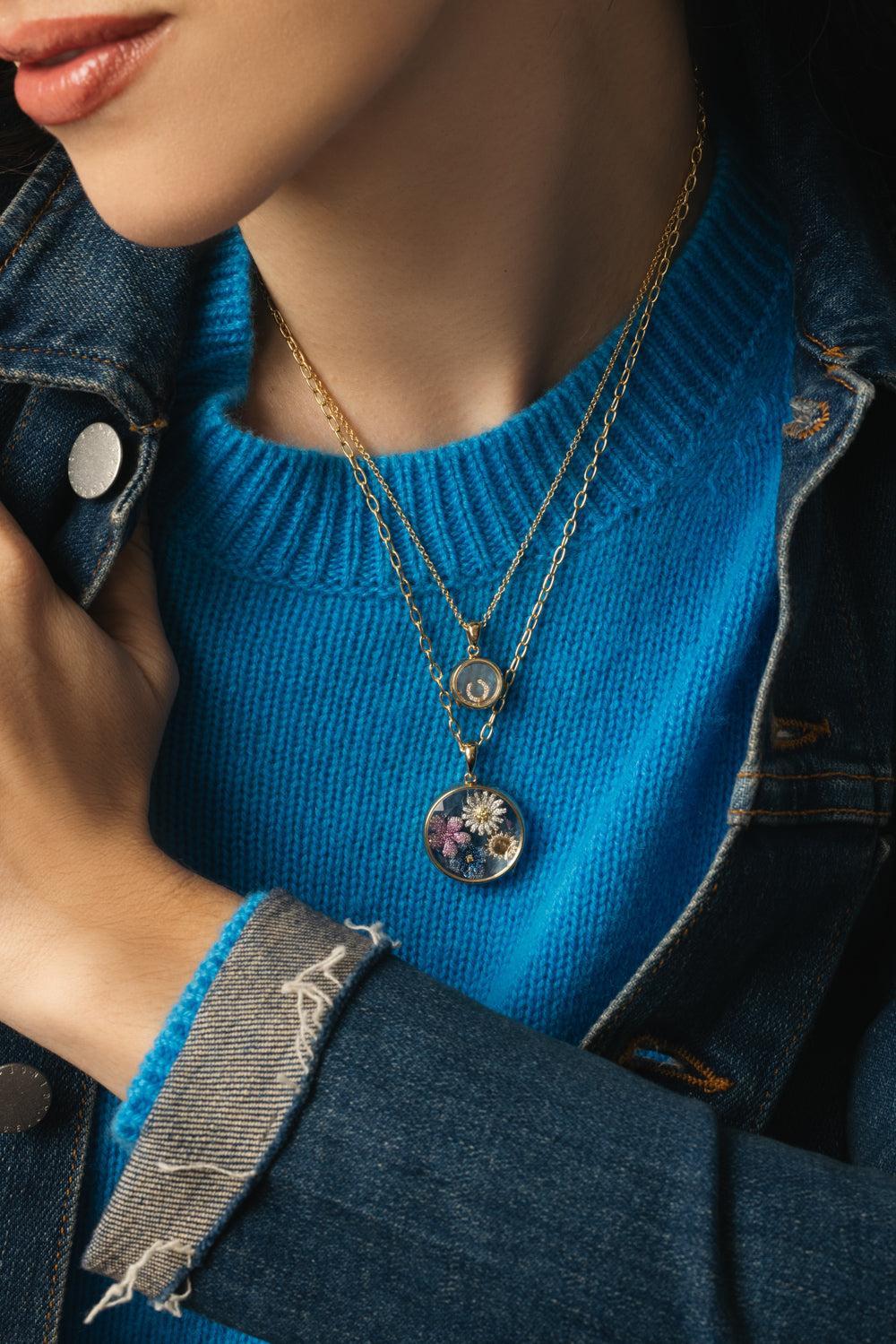 Mini Round Super Fine Rolo Locket Necklace - Image 4