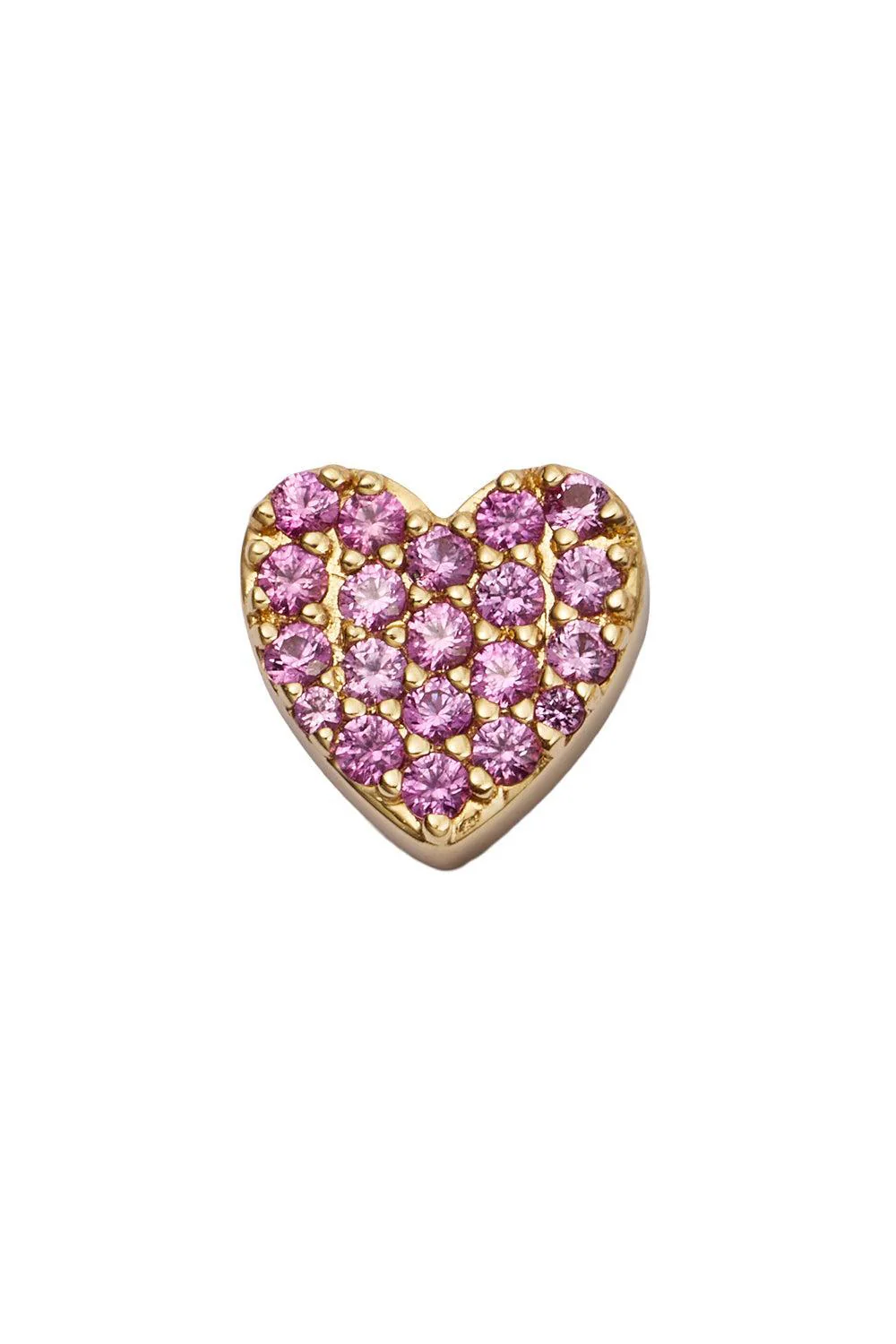 Pink Sapphire Heart Charm