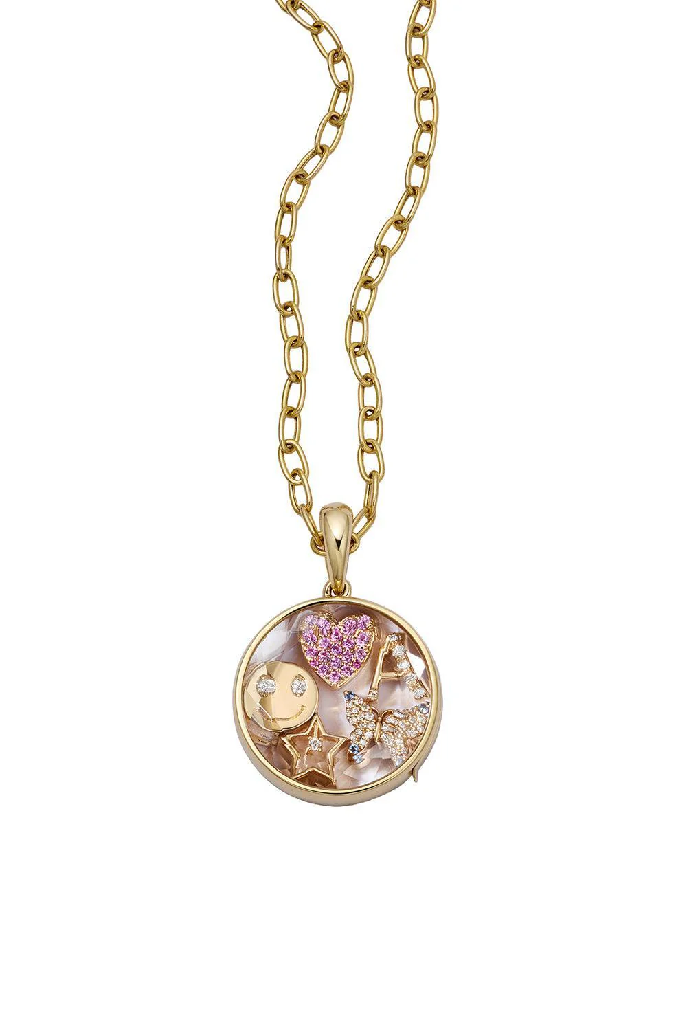Pink Sapphire Heart Charm - Image 3