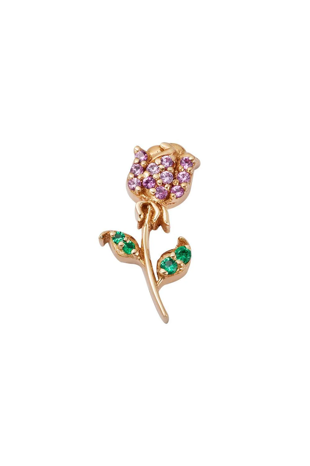 Pink Sapphire Rose Charm