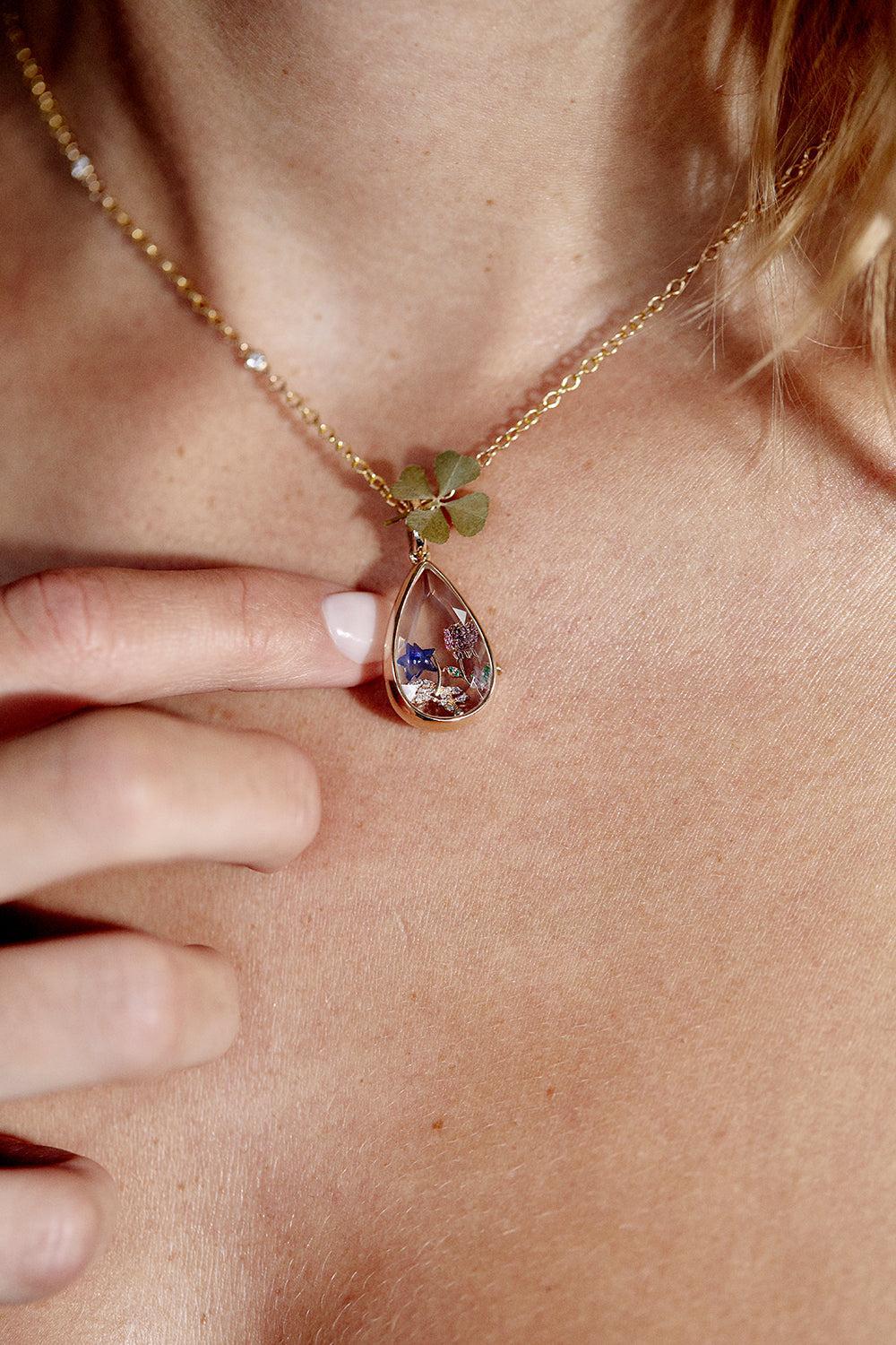 Pink Sapphire Rose Charm - Image 2