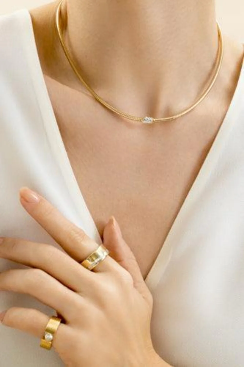 Diamond Marquise Deco Necklace - Image 4