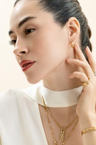 Diamond Orbit Huggie Earrings - Image 4