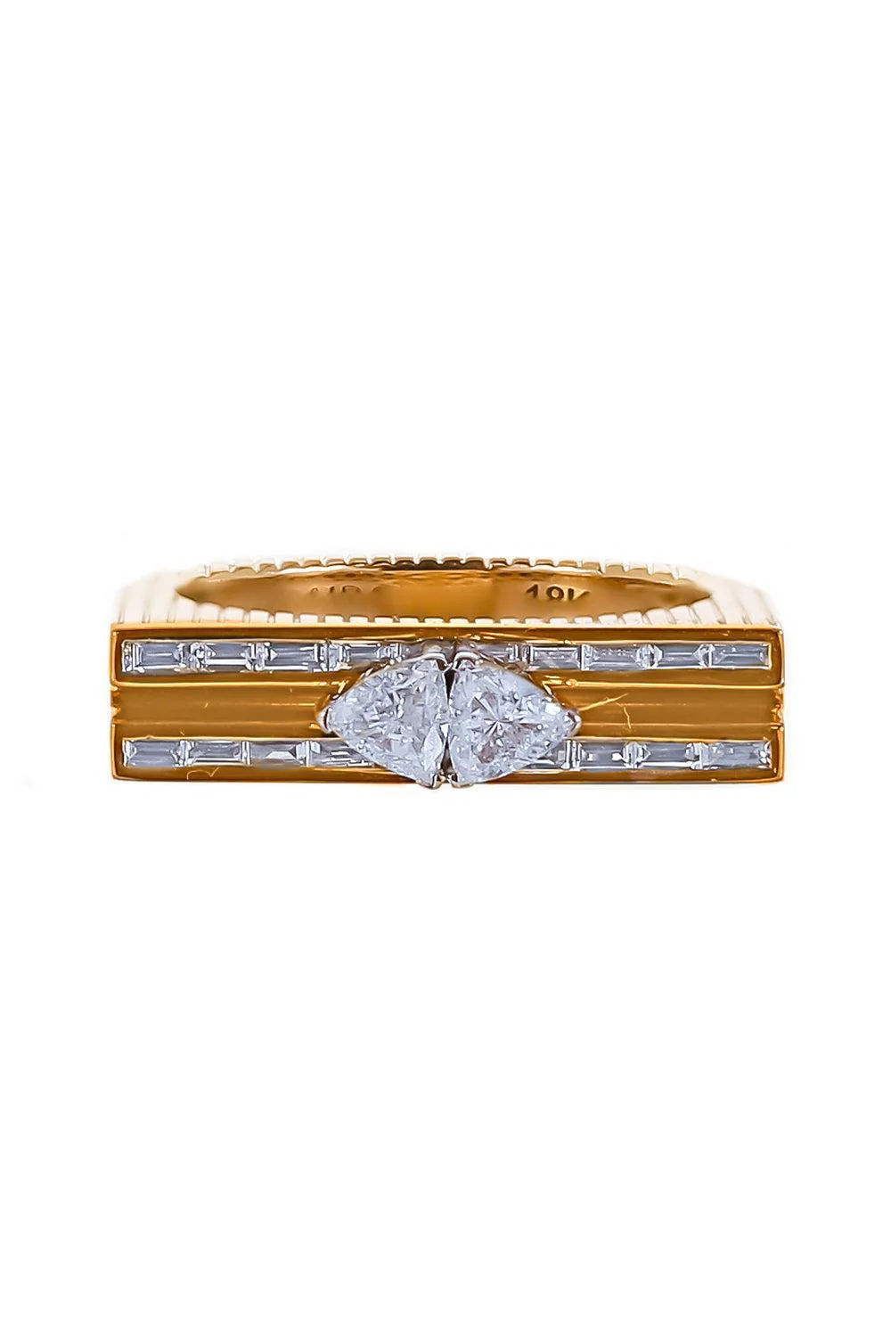 Diamond Trilliant  Double Blade Ring