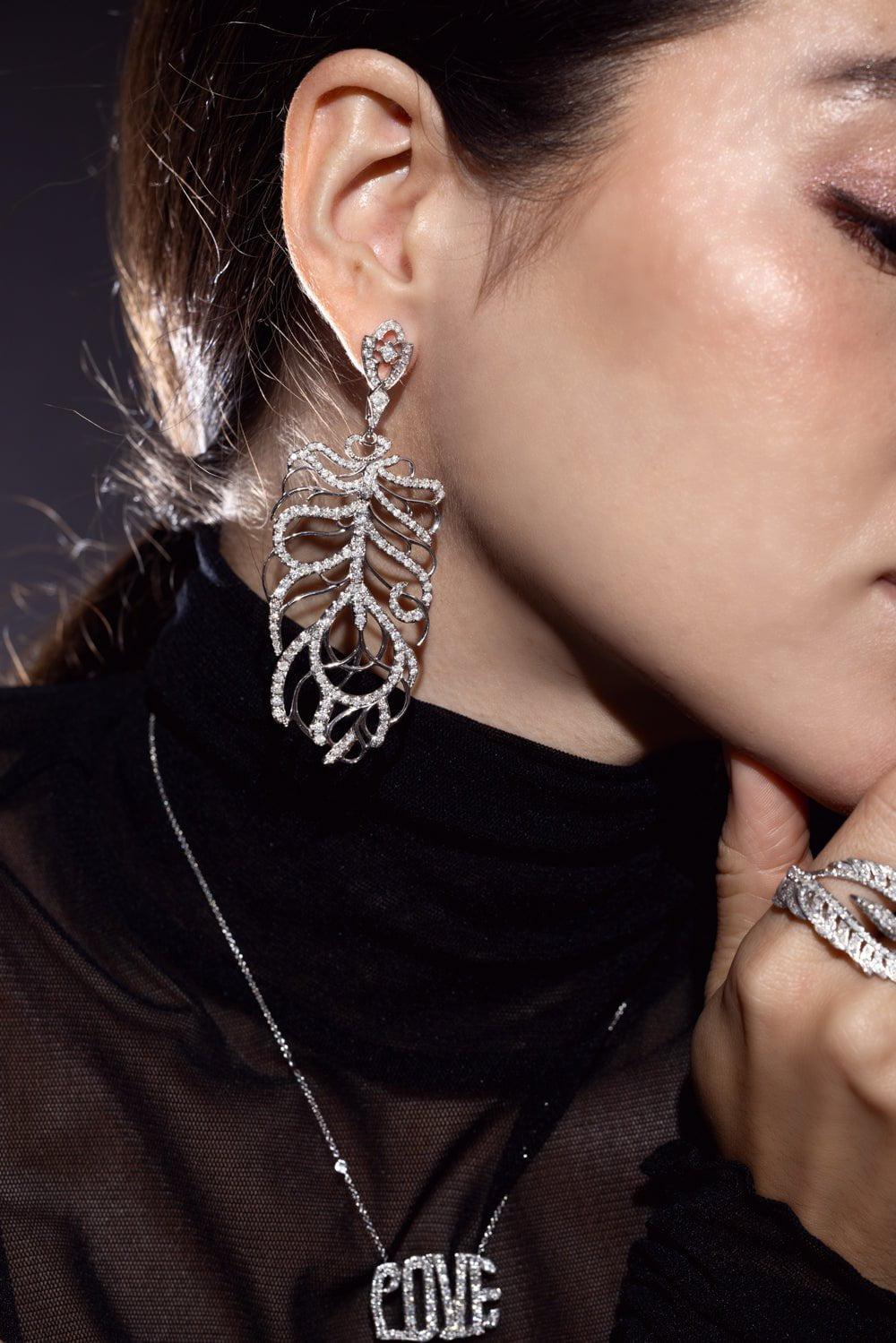 Articulated Medium Feather Earrings - Image 5
