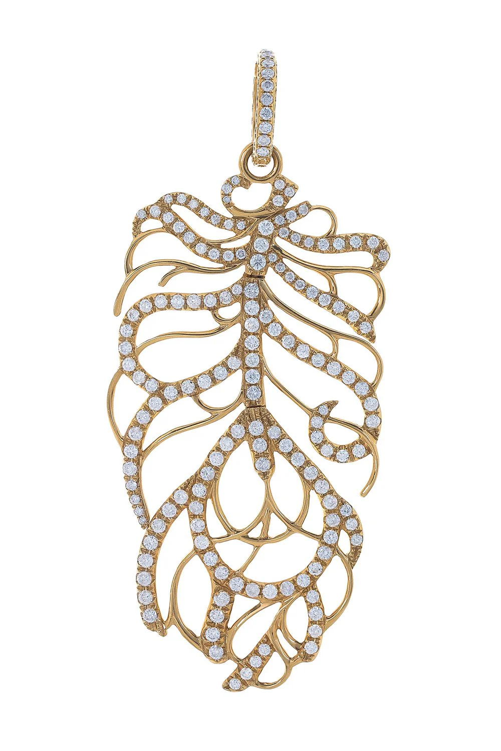 Articulated Medium Feather Pendant