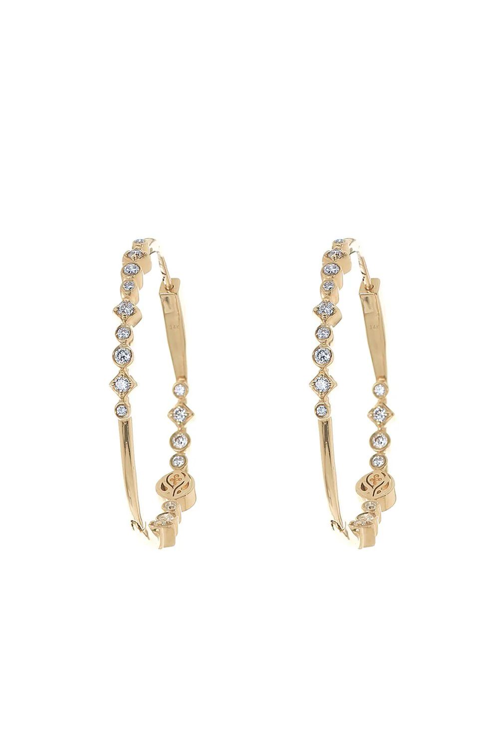 Diamond Hinged Hoop Earrings
