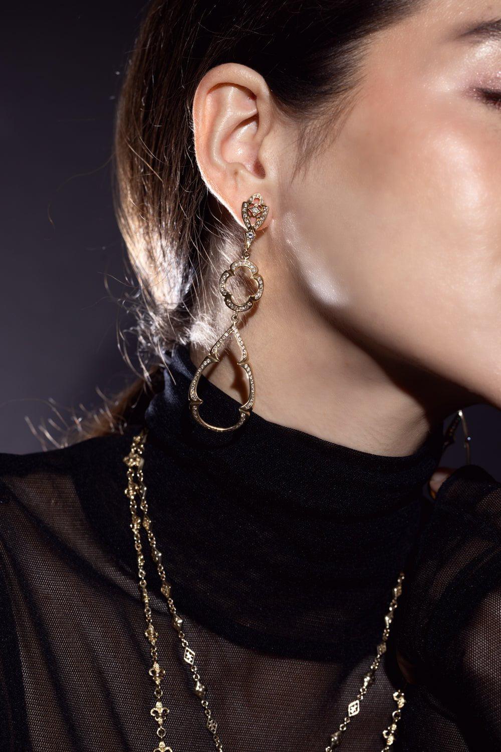 Double Quatrefoil Drop Earrings - Image 2
