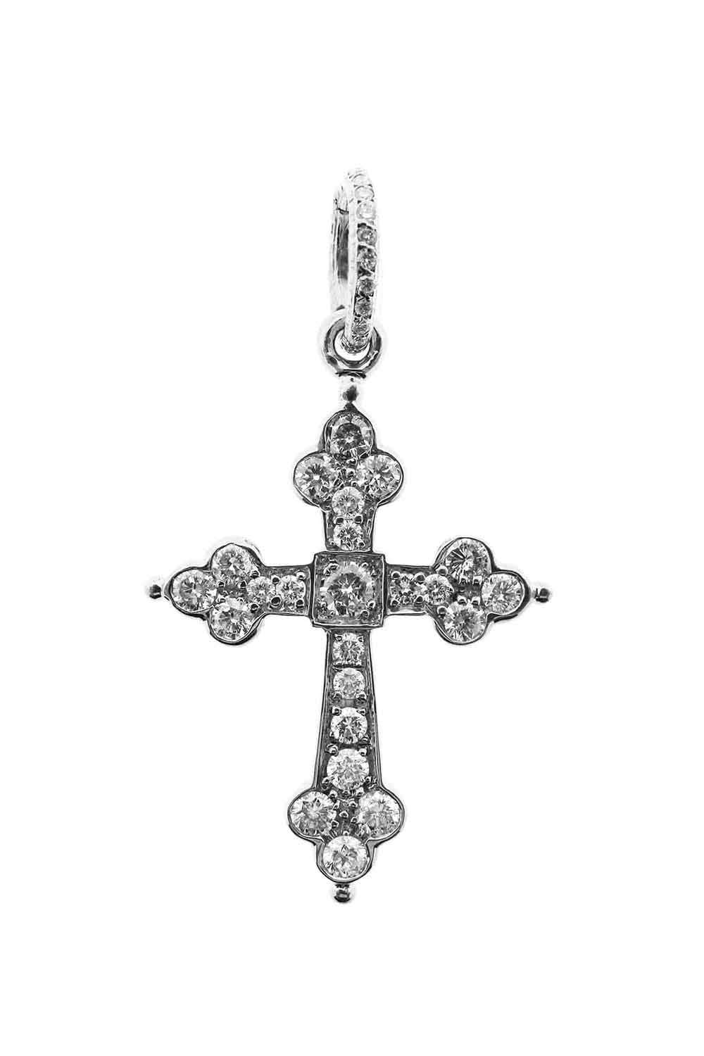 Large Gothic Diamond Cross Pendant