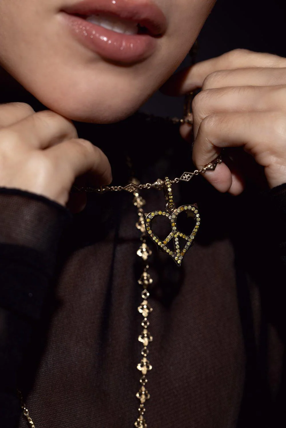 Medium Peace Heart Pendant - Image 2