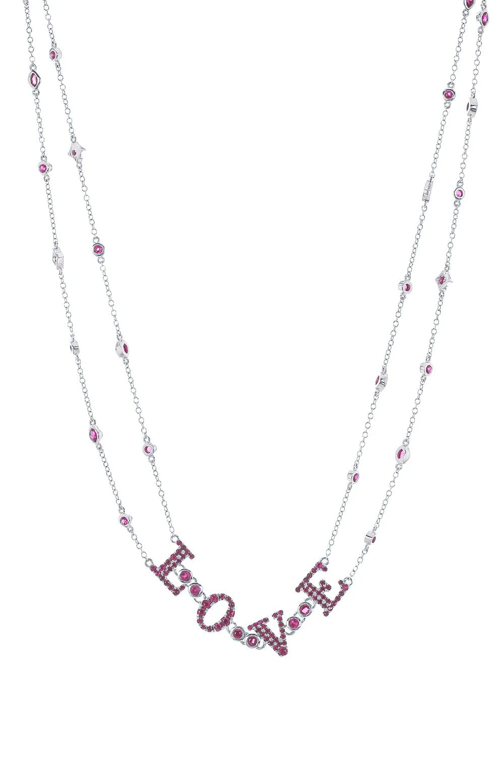 Ruby Diamond Love Necklace