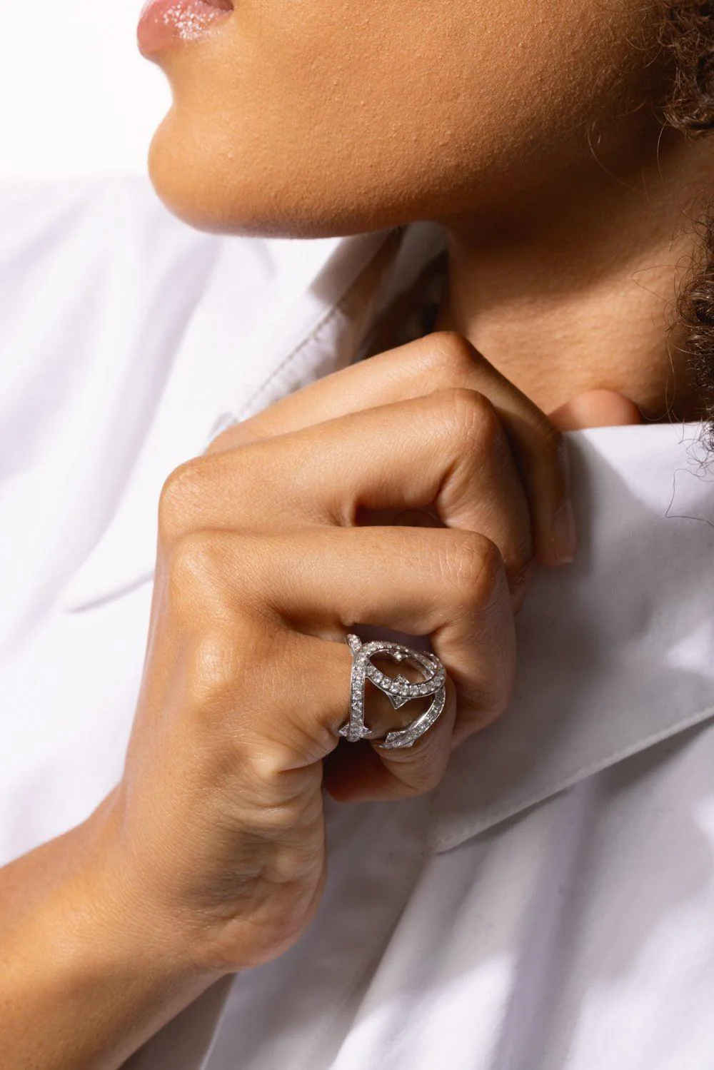 Small Diamond Interlocking Ring - Image 4