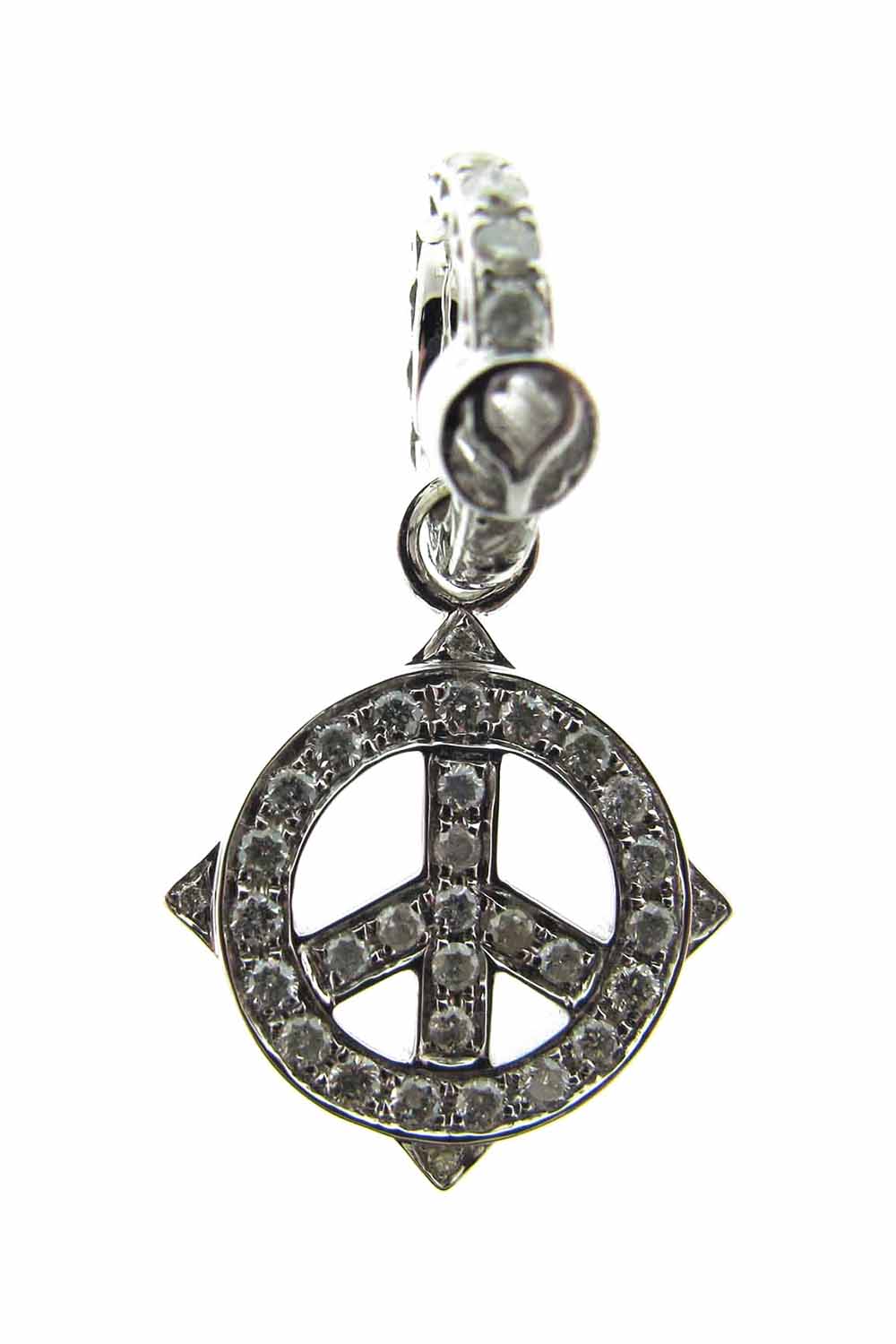 Small Diamond Peace Sign Pendant