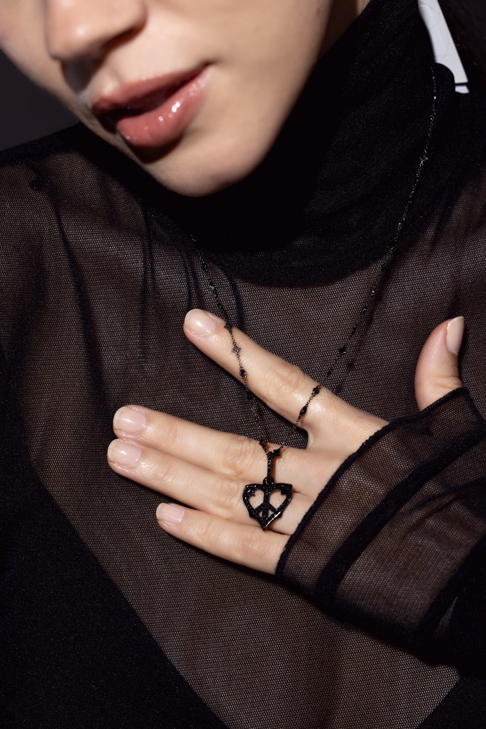 Small Peace Sign Heart Pendant - Image 2