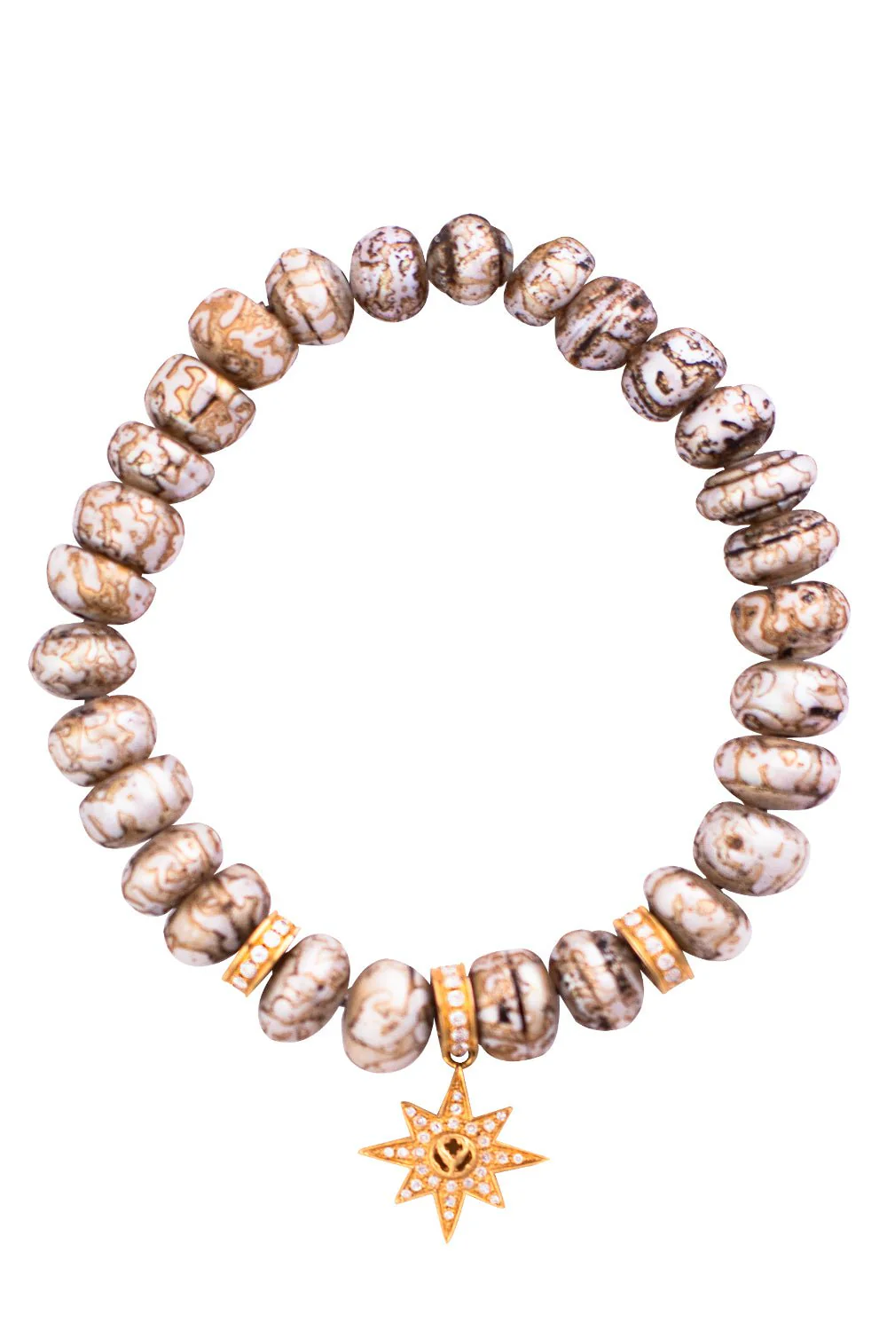 Starburst Charm Pearl Beaded Bracelet