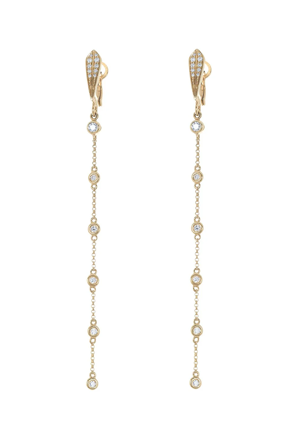 Tiny Chain Diamond Drop Earrings