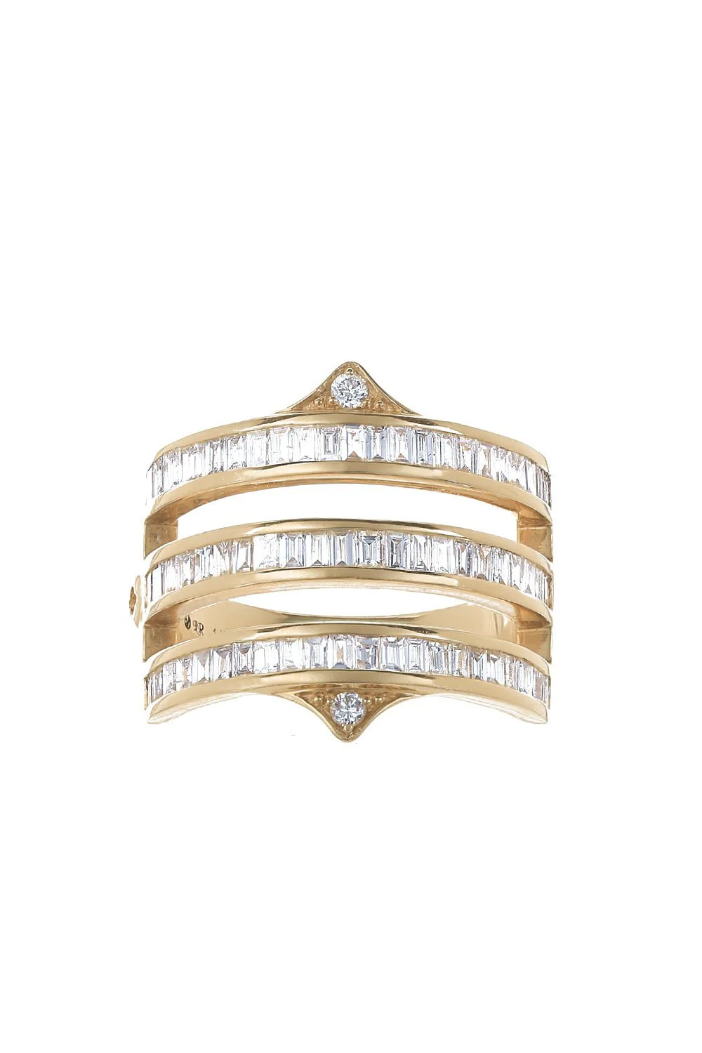 Triple Diamond Gothic Point Band Ring