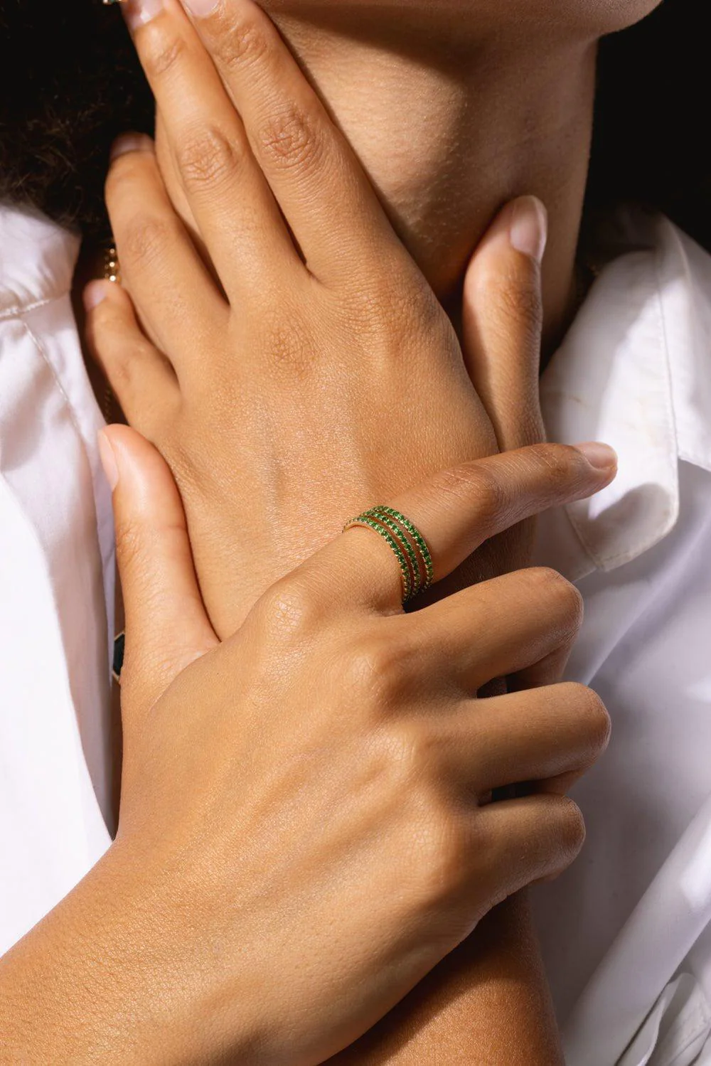 Triple Tsavorite Band Ring - Image 4
