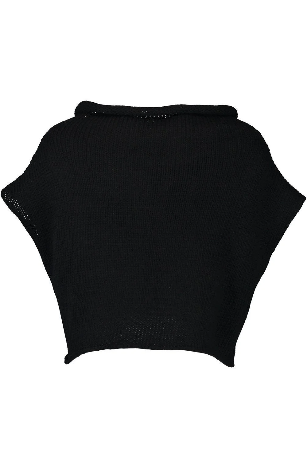 Off the Shoulder Knit Top - Black - Image 6