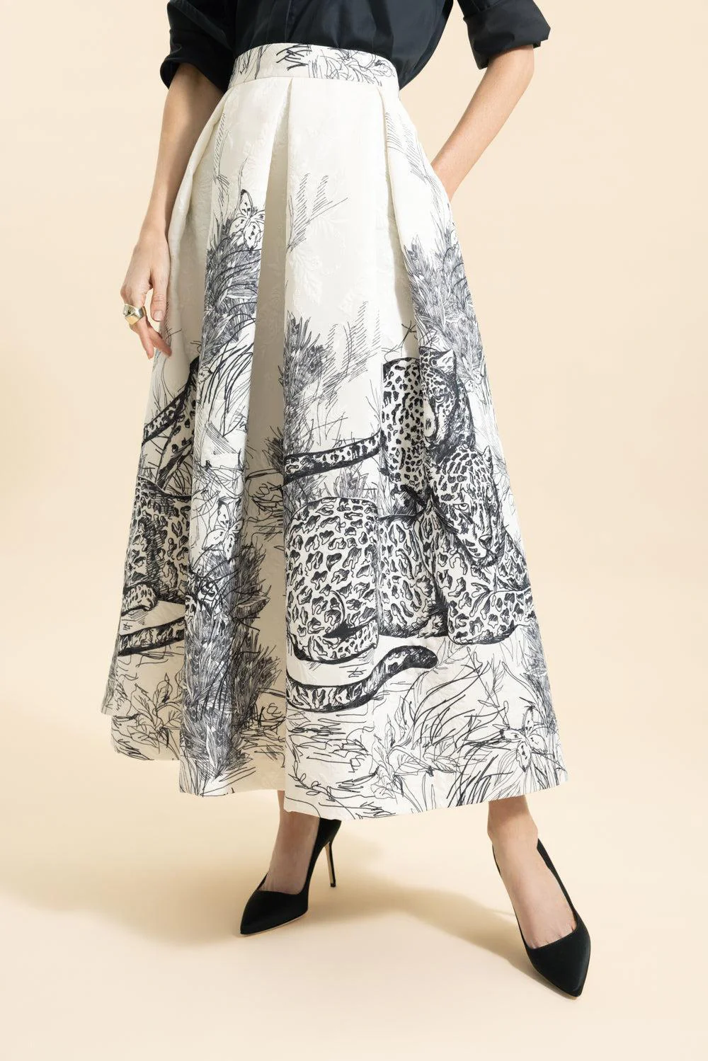 Luna Midi Skirt - Black - Image 3
