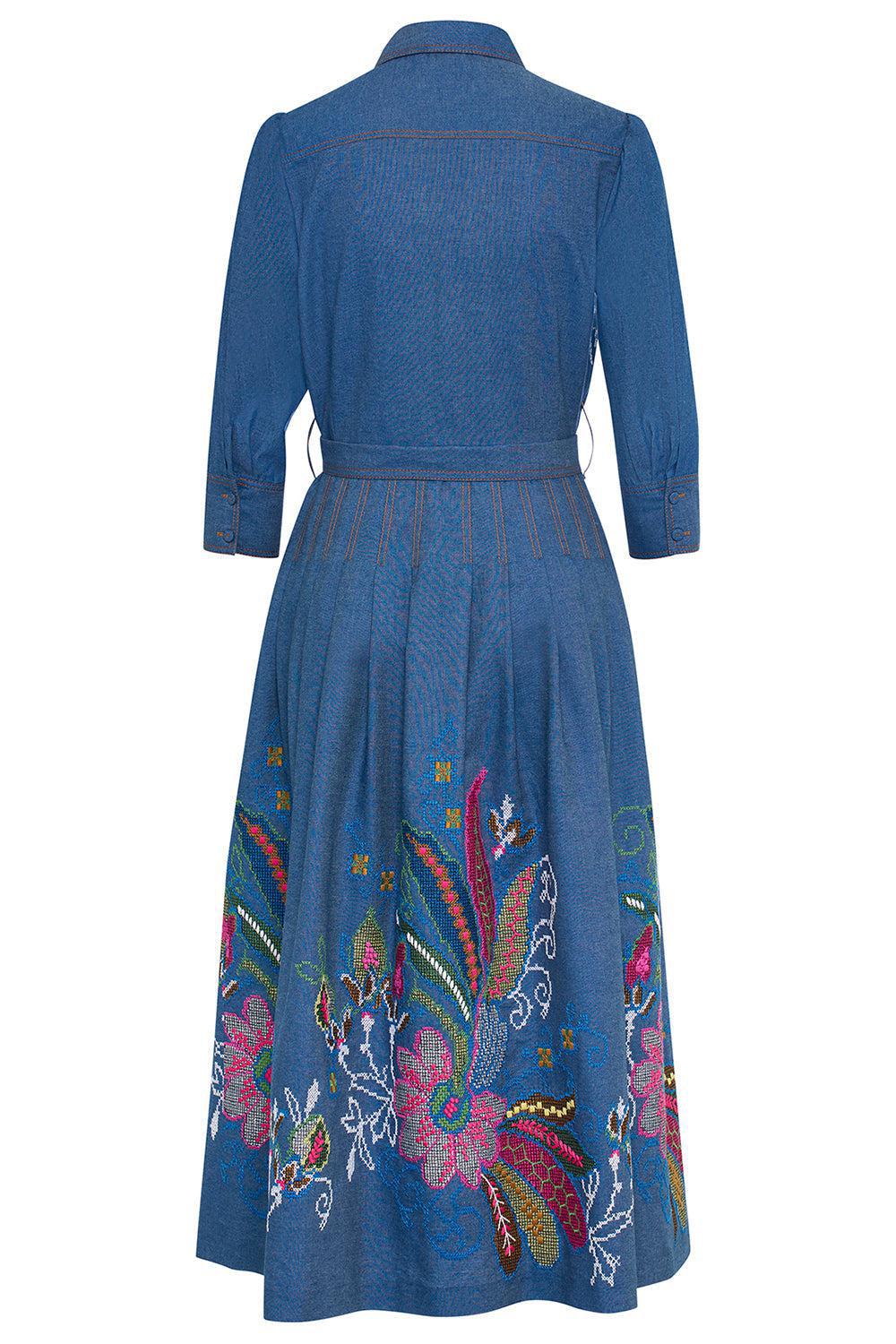 Belted Embroidered Dress - Image 3