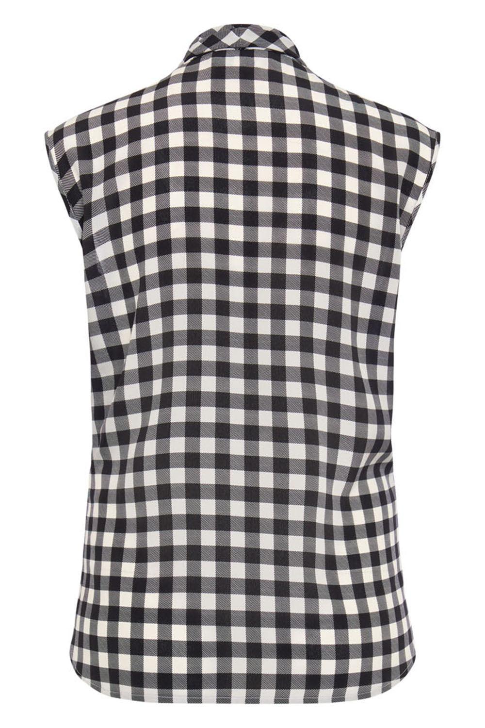 Gingham Button Front Blouse - Image 3