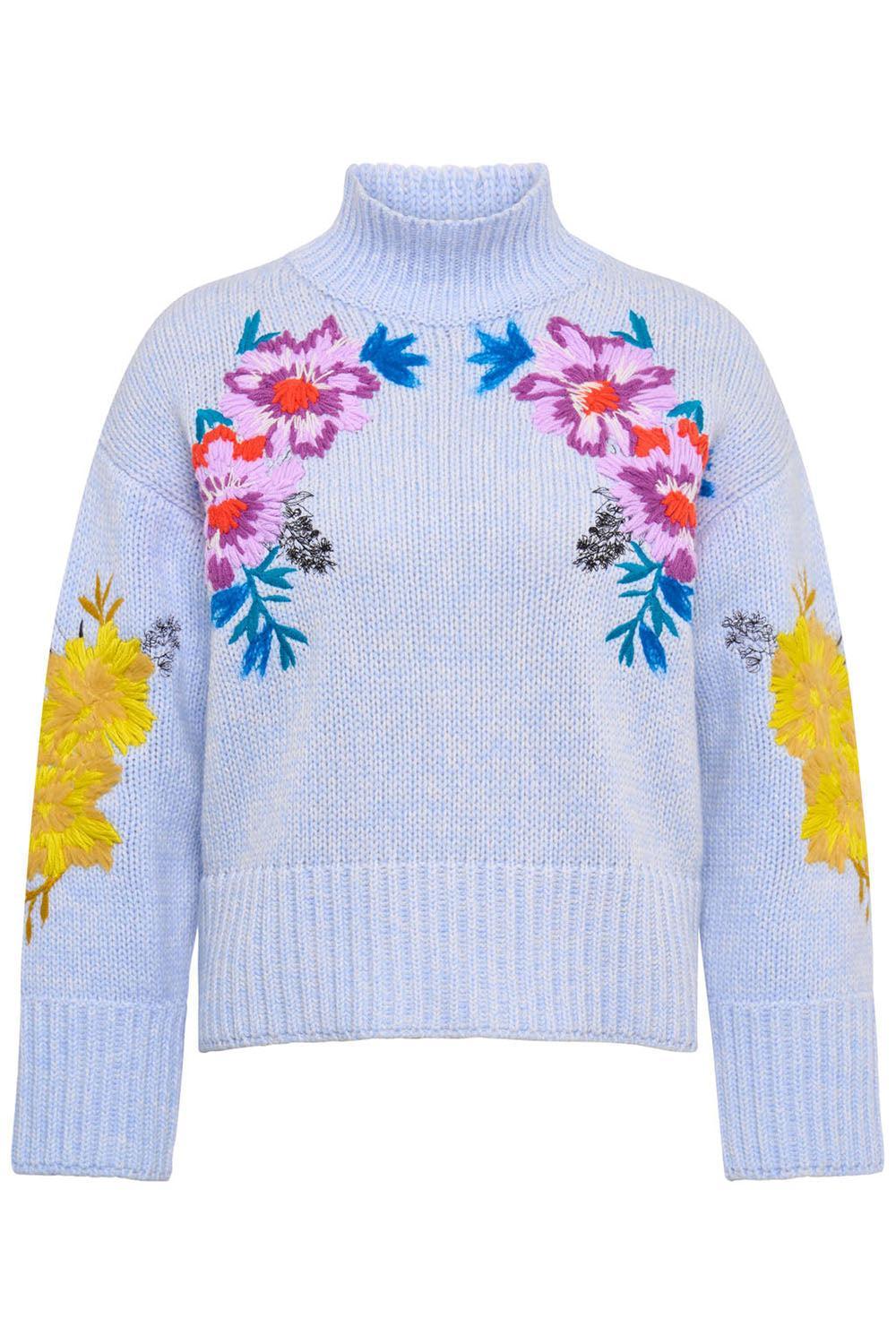 Mockneck Floral Pullover