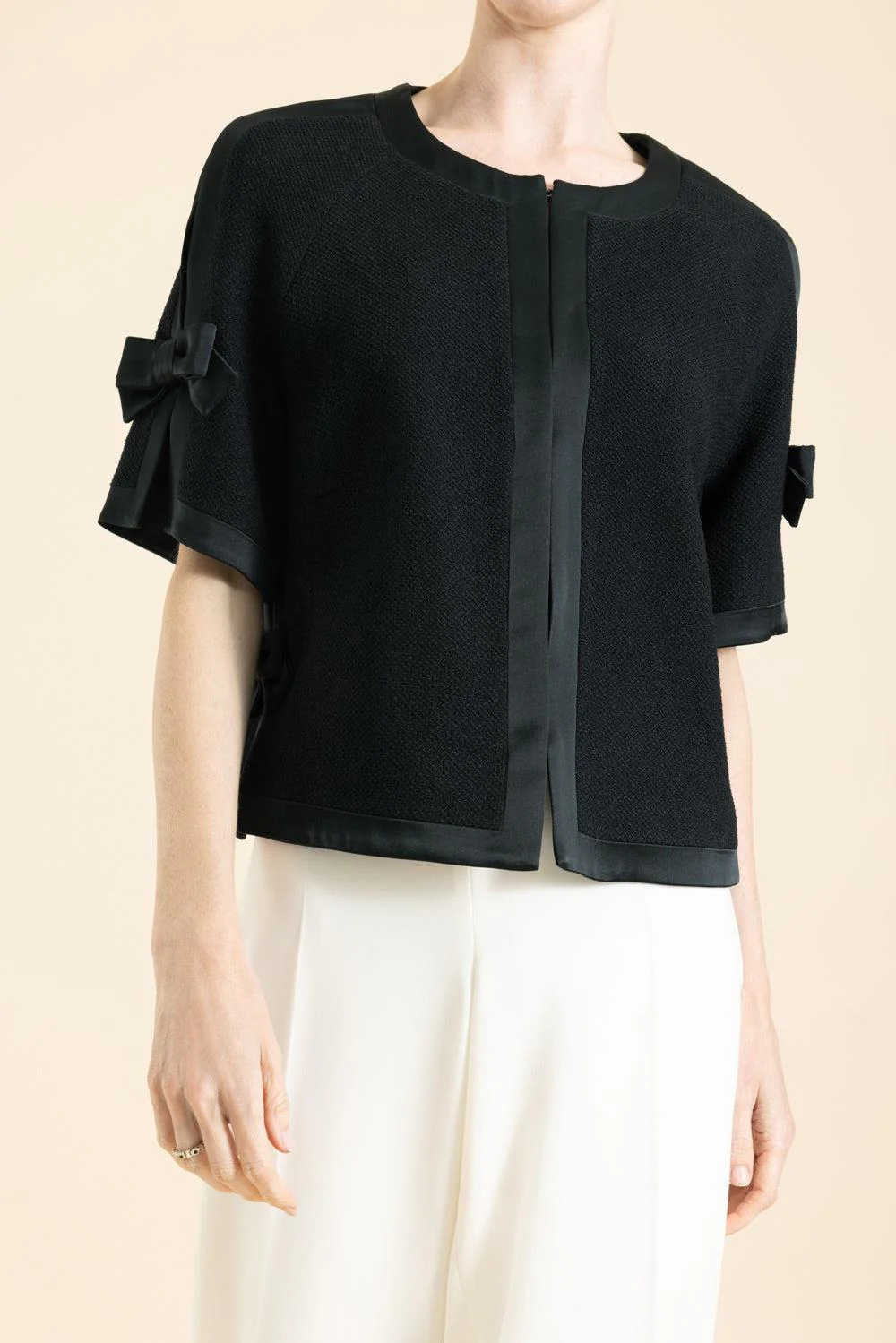 Short Sleeve Bow Satin Details - Image 2