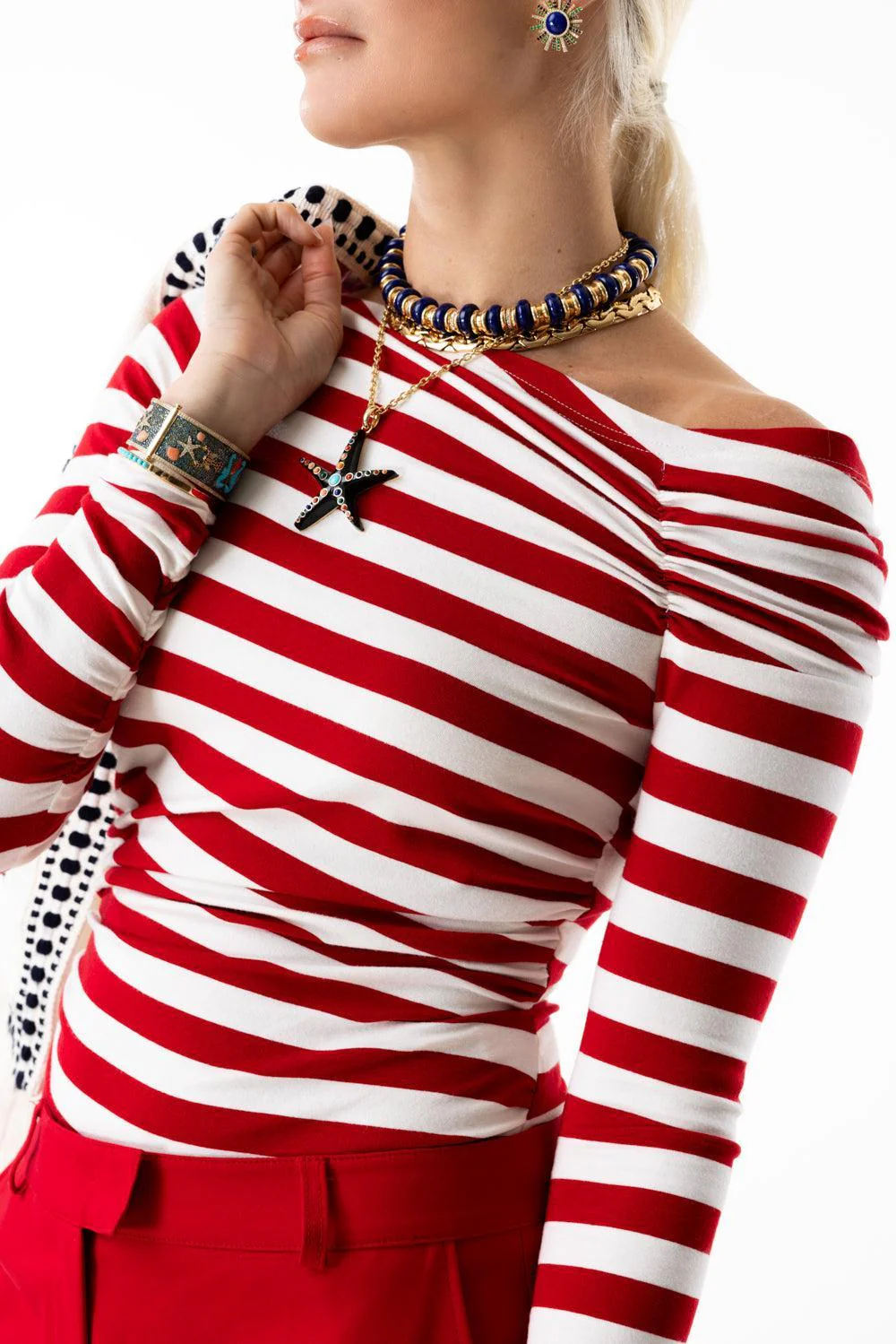 Stripe Tee - Red White - Image 2