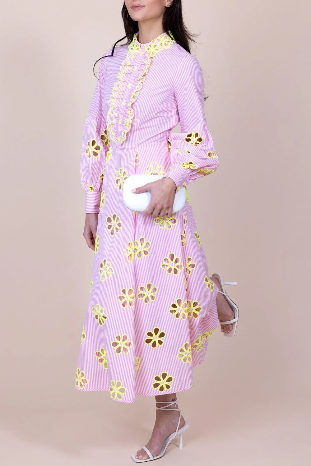 Striped Floral Midi Dress - Image 2