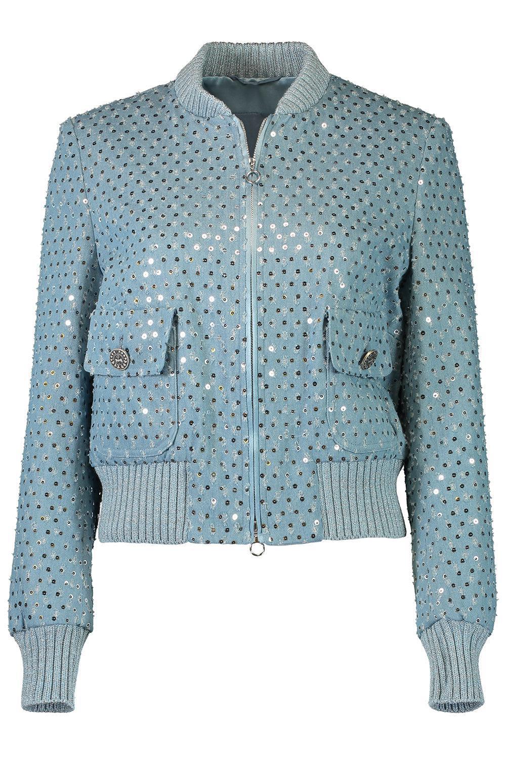 Zip Front Paillette Jacket