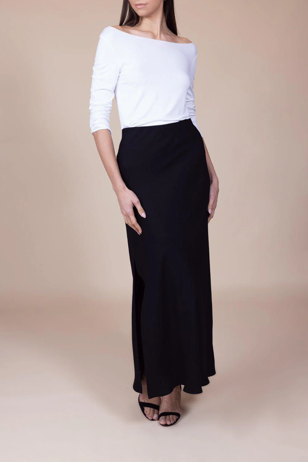 Three Quarter Sleeve Boatneck Tee - Blanc - Image 2