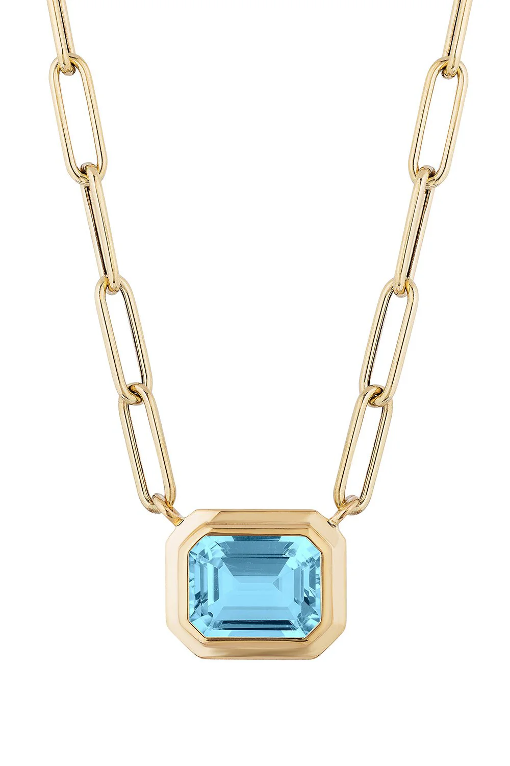 Manhattan Blue Topaz Pendant Necklace
