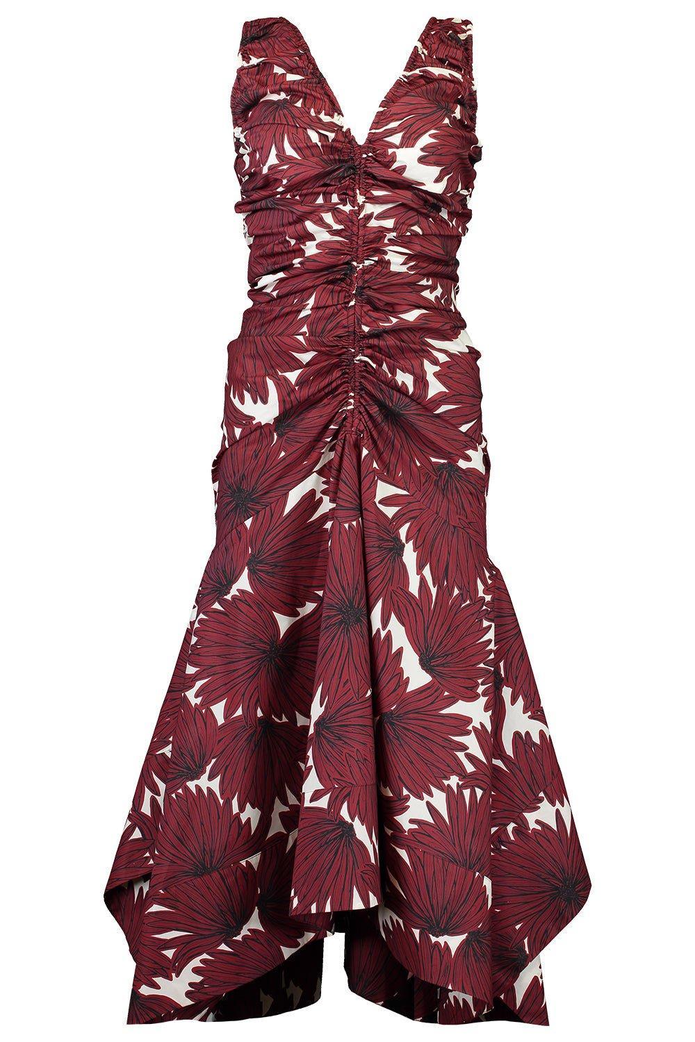 Gathered Vneck Dress
