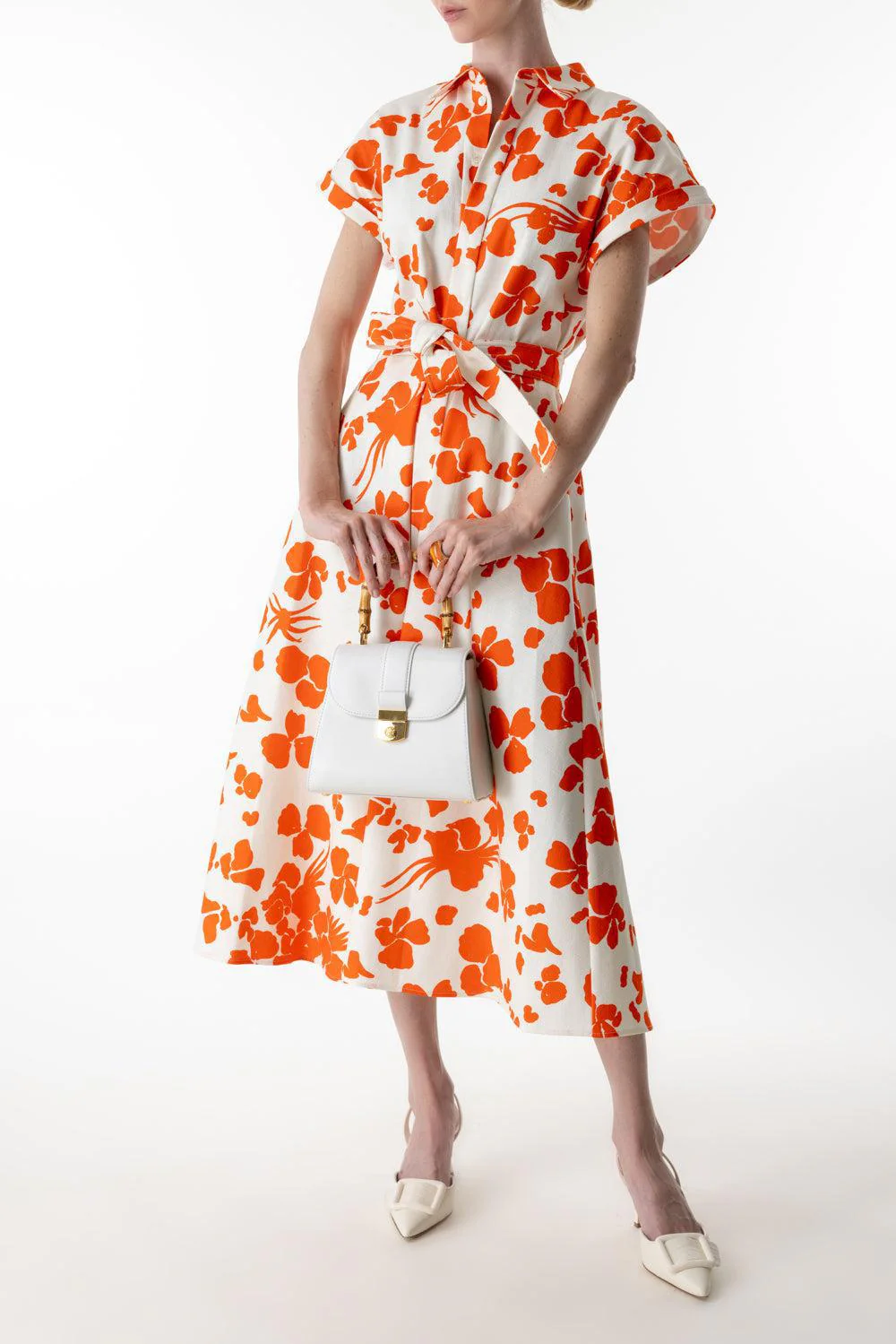 Short Sleeve Buttoned Print Dress - Image 2