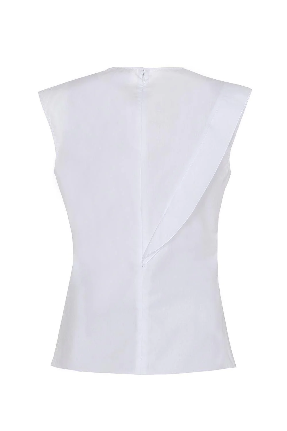 Sleeveless Gathered Top - White - Image 5