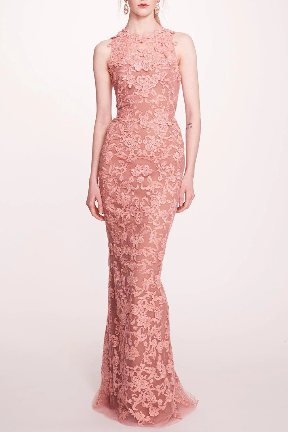 Corded Column Gown - Rose