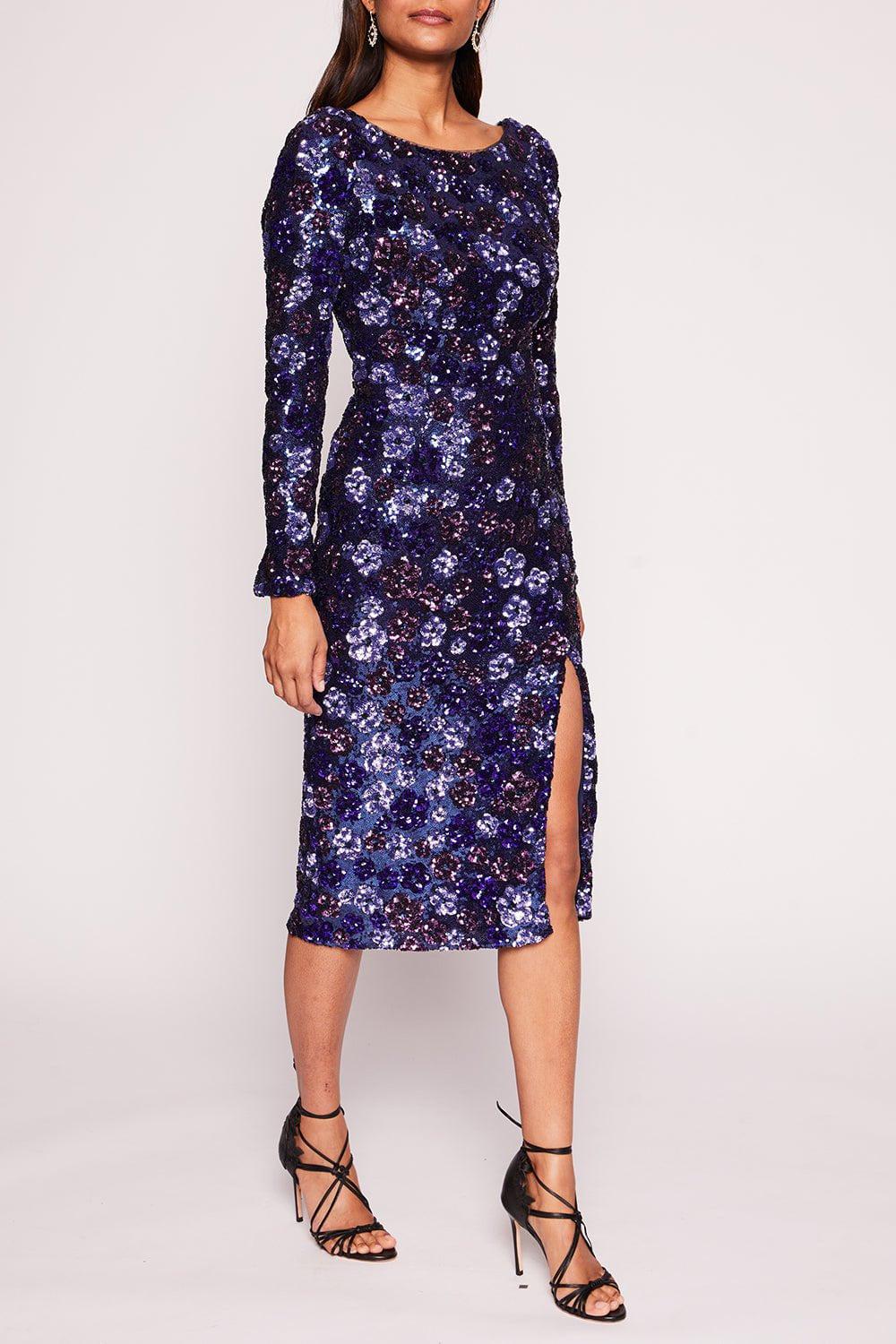 Long Sleeve Boat Neck Midi Dress - Image 2