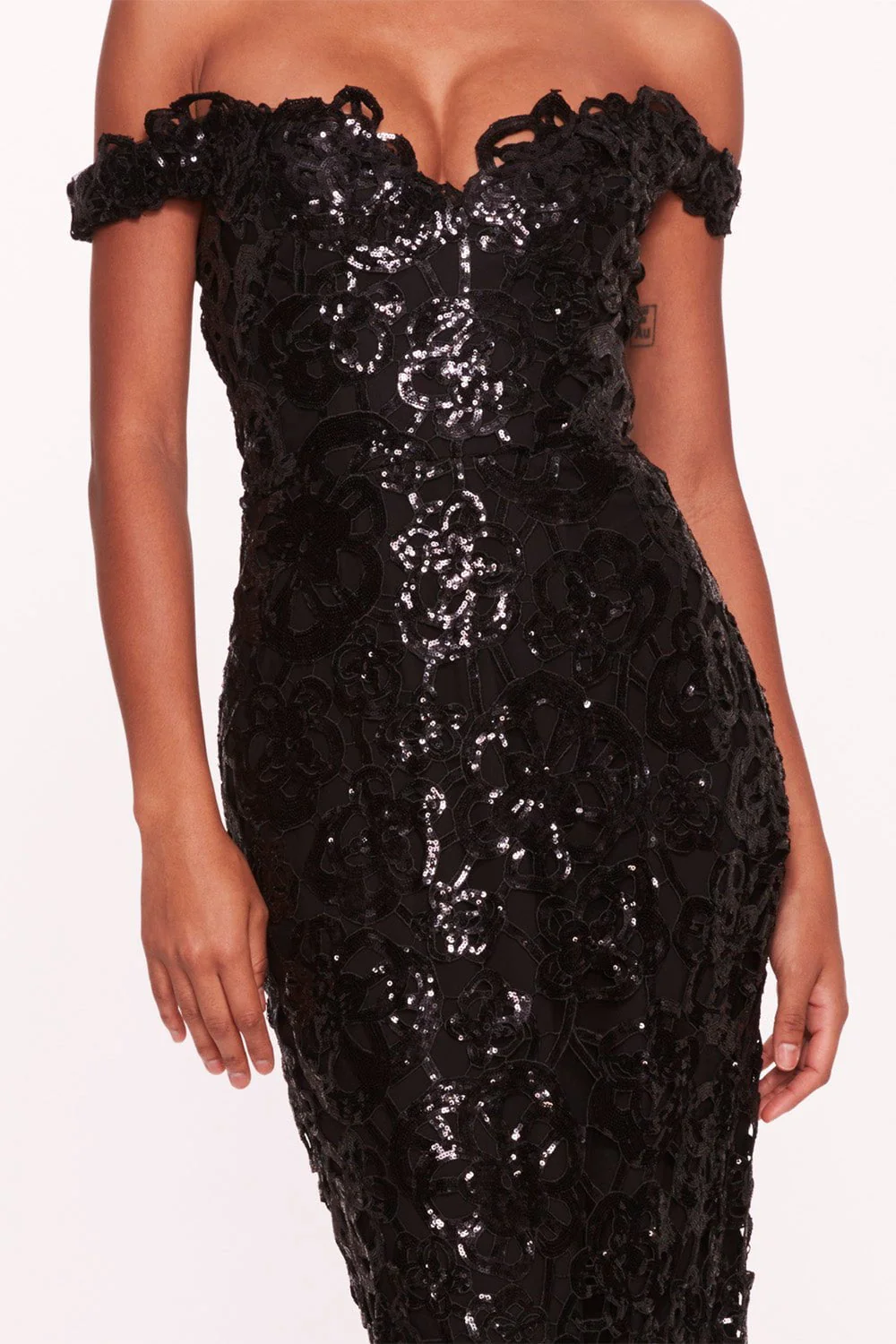 Off The Shoulder Sweetheart Gown - Black - Image 3