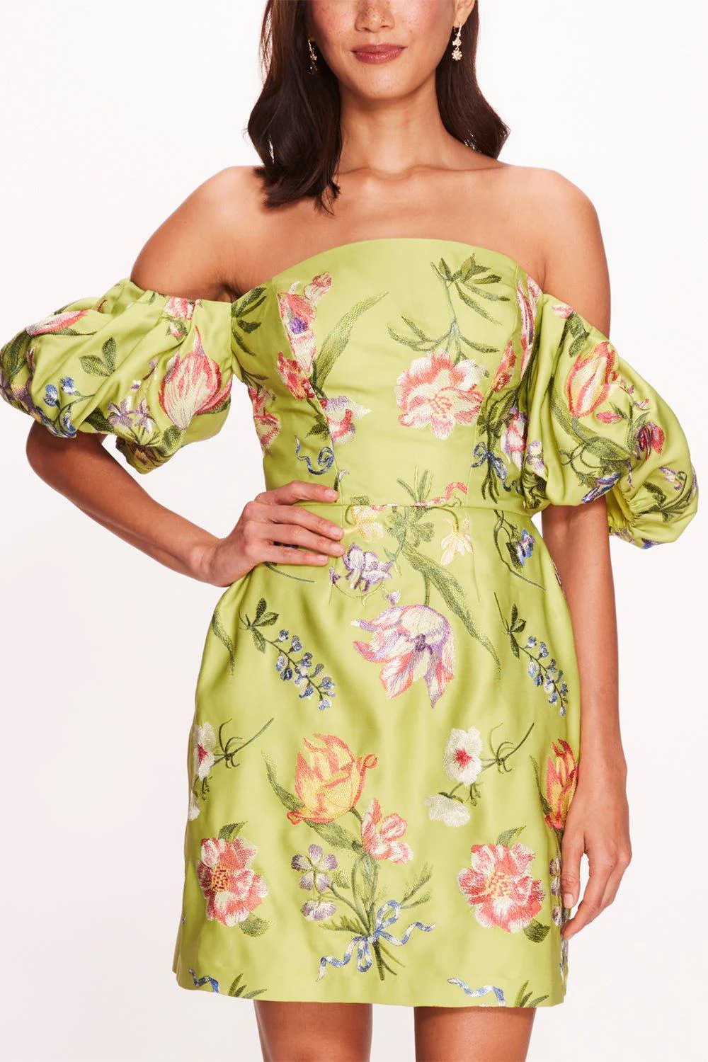 Puff Sleeve Mini Dress - Image 2