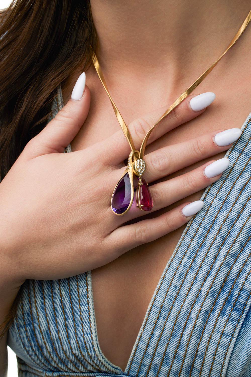 Amethyst Diamond Pendant - Image 2