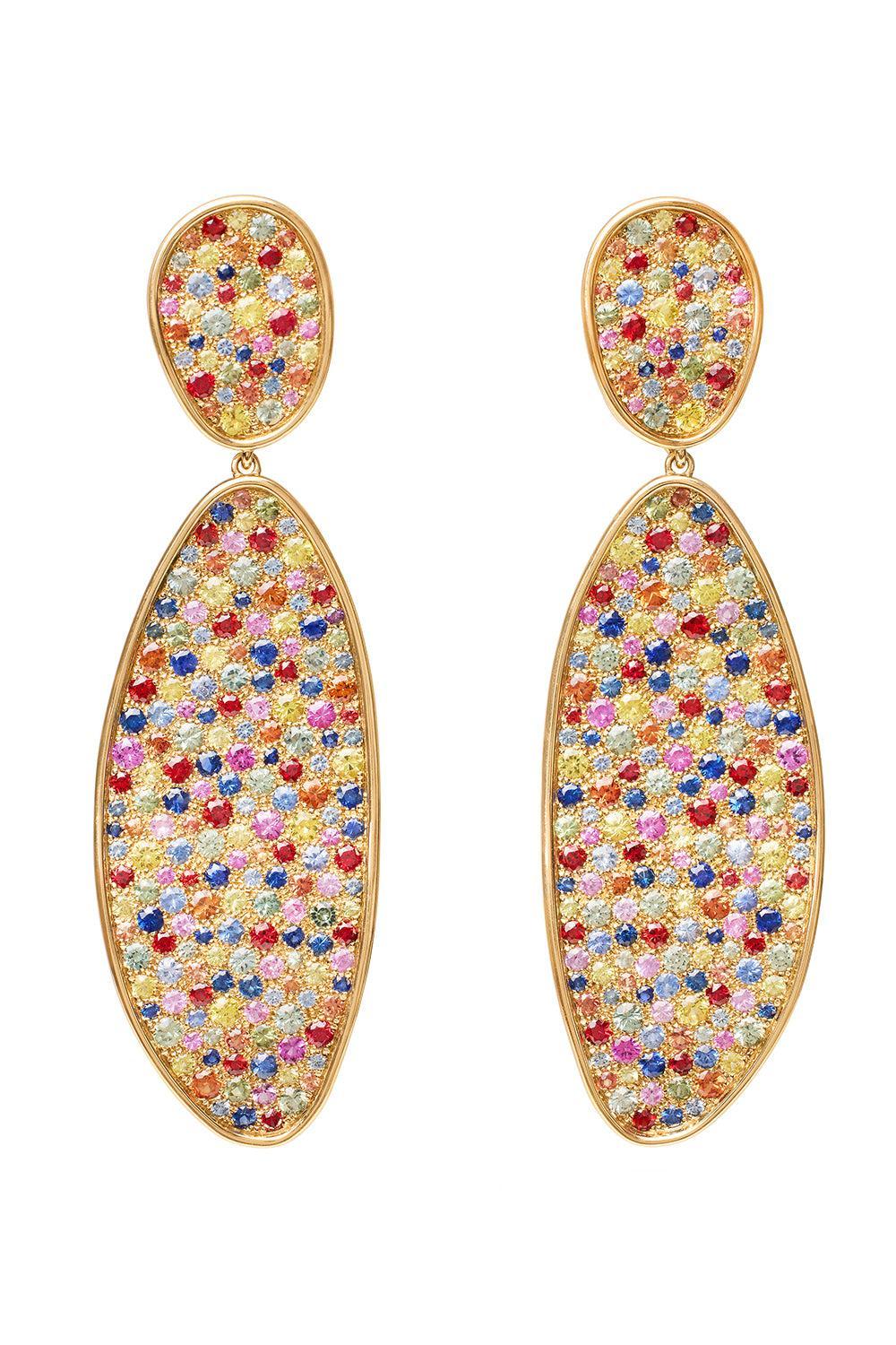 Convertible Sapphire Statement Lunaria Earrings
