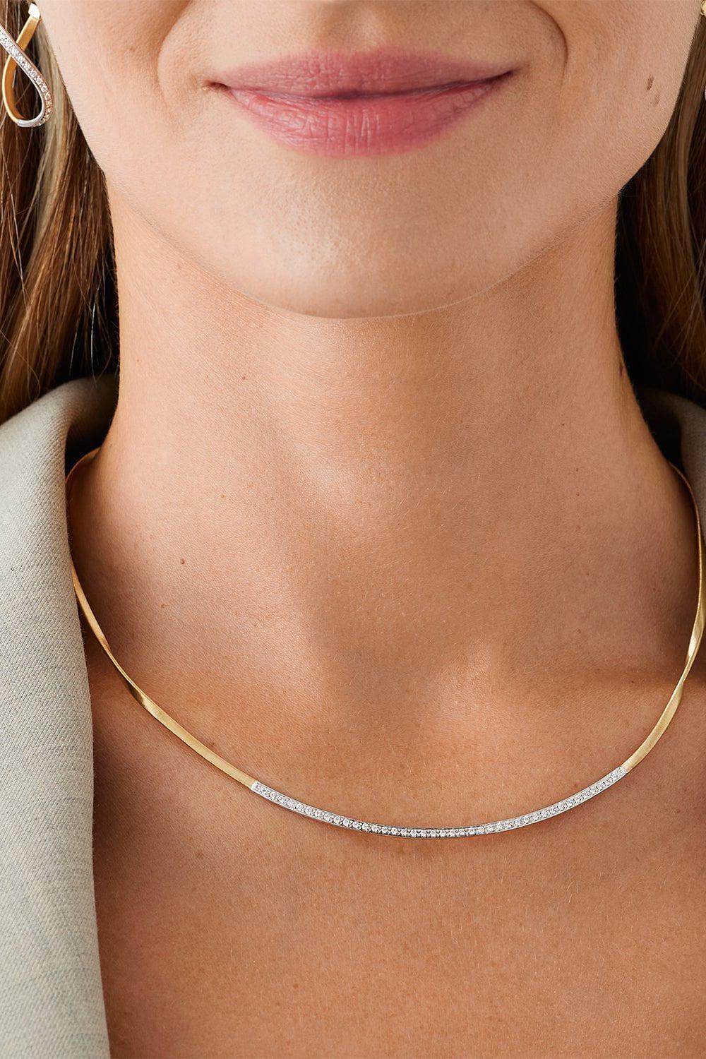 Diamond Bar Coil Necklace