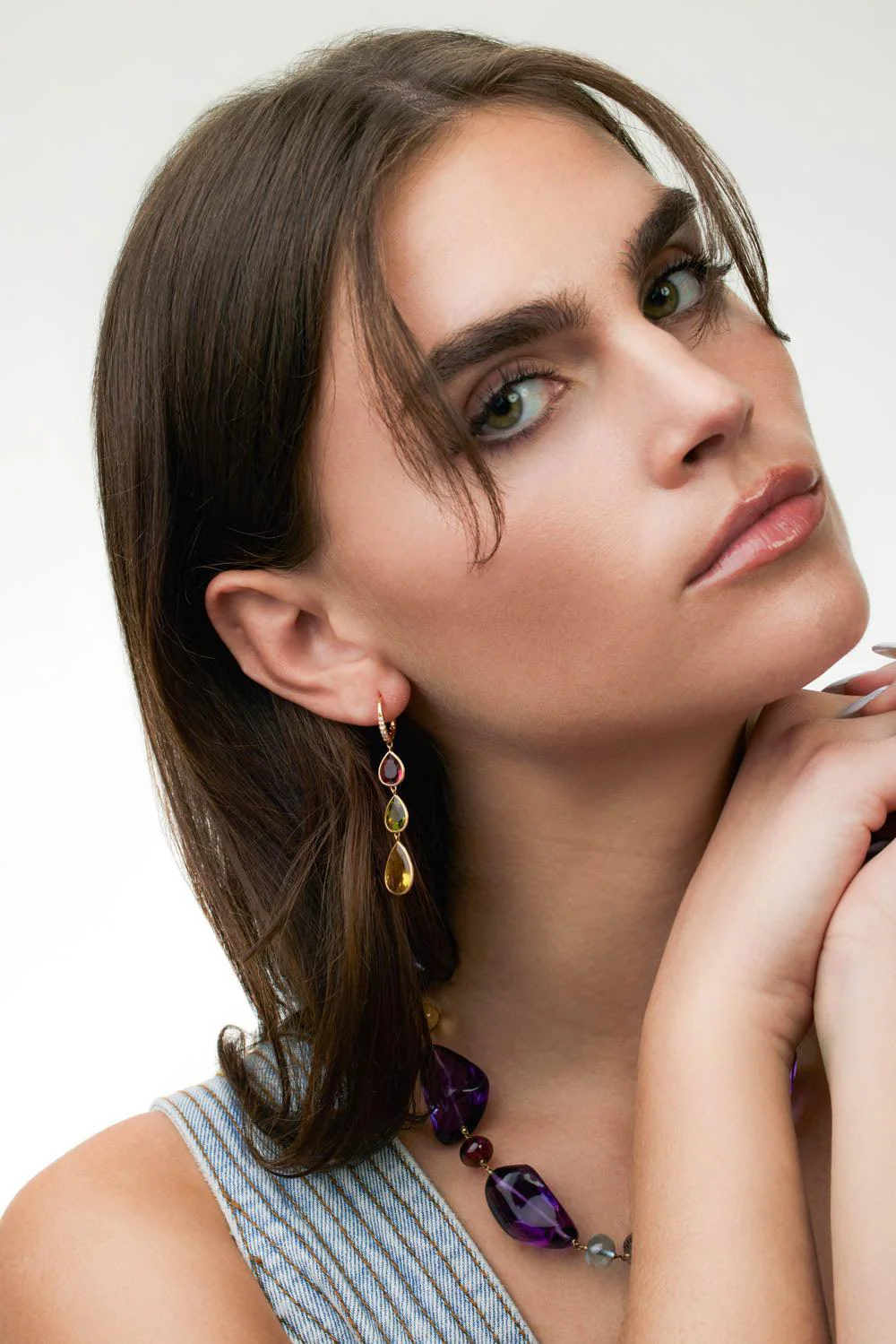Diamond Tourmaline Unico Earrings - Image 2