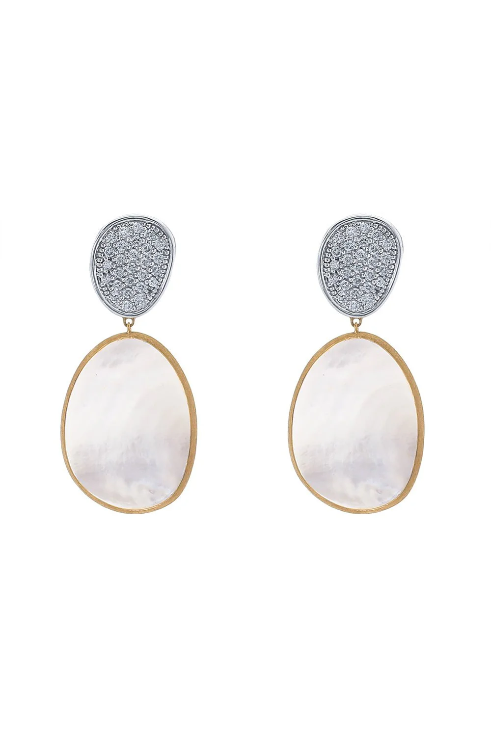 Double Drop Pearl Lunaria Earrings