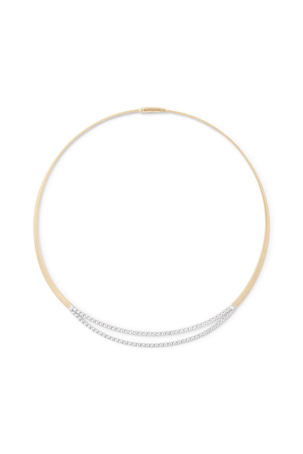 Double Row Diamond Coil Collar Masai Necklace